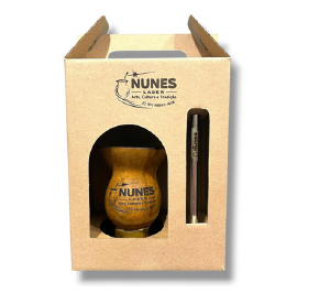 Kit cuia e bolsa na caixa de papelão